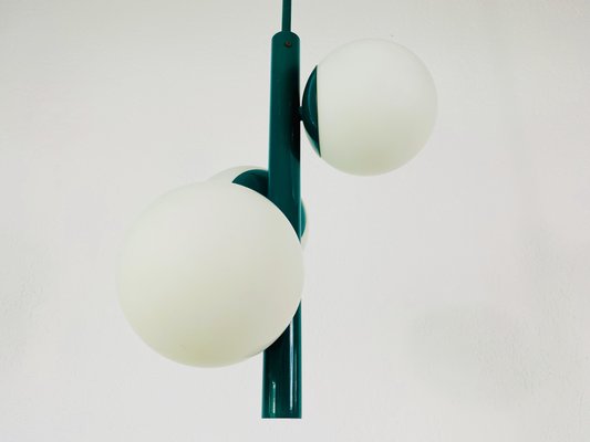 Mid-Century Green 3-Arm Chandelier from Kaiser Leuchten, Germany, 1960s-PUK-699864