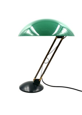 Mid-Century Green and Brass Table Lamp, Italy, 1960s-TXN-1807194