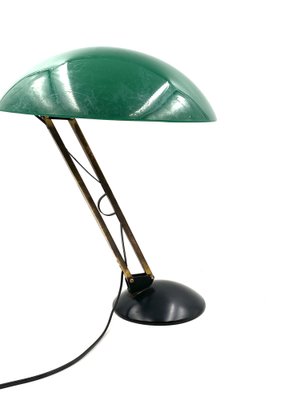 Mid-Century Green and Brass Table Lamp, Italy, 1960s-TXN-1807194