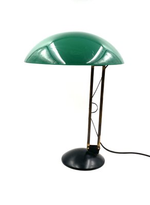 Mid-Century Green and Brass Table Lamp, Italy, 1960s-TXN-1807194