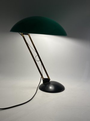 Mid-Century Green and Brass Table Lamp, Italy, 1960s-TXN-1807194