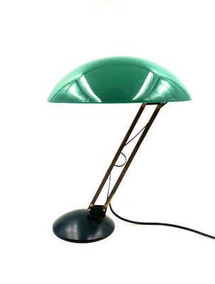 Mid-Century Green and Brass Table Lamp, Italy, 1960s-TXN-1807194