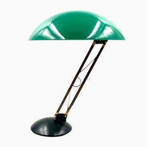 Mid-Century Green and Brass Table Lamp, Italy, 1960s-TXN-1807194