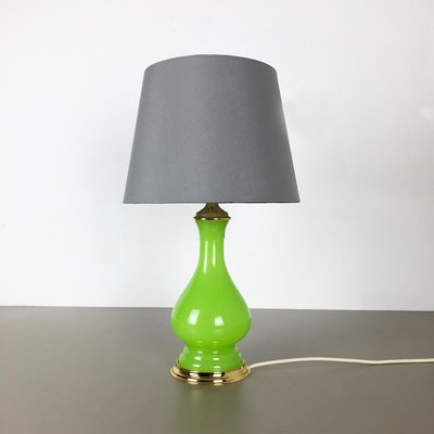 Mid-Century Green and Opaline Murano Glass Table Lamp from Cenedese Vetri-QZ-572032