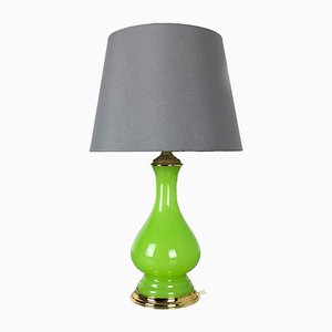 Mid-Century Green and Opaline Murano Glass Table Lamp from Cenedese Vetri-QZ-572032