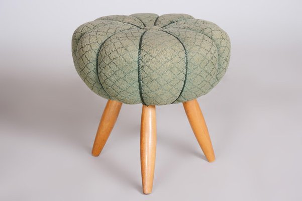 Mid-Century Green Beech Stool, 1950s-WHY-1042469