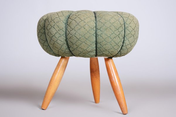 Mid-Century Green Beech Stool, 1950s-WHY-1042469