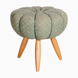 Mid-Century Green Beech Stool, 1950s-WHY-1042469