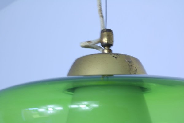 Mid-Century Green Glass Ceiling Lamp-SXX-853349