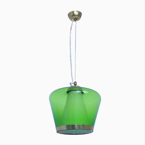 Mid-Century Green Glass Ceiling Lamp-SXX-853349