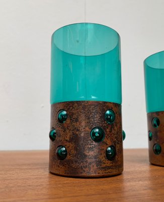 Mid-Century Green Glass & Copper Drinking Glasses by Nanny Still, 1960s, Set of 5-UAH-1436284