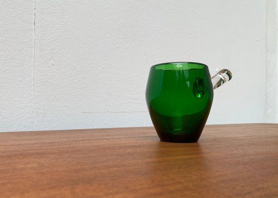 Mid-Century Green Glass Sarvituoppi Bowl with Handle by Sirkku Kumela-Lehtonen for Kumela, Finland, 1960s-UAH-1279765