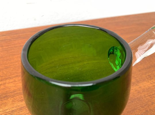 Mid-Century Green Glass Sarvituoppi Bowl with Handle by Sirkku Kumela-Lehtonen for Kumela, Finland, 1960s-UAH-1279765