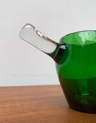 Mid-Century Green Glass Sarvituoppi Bowl with Handle by Sirkku Kumela-Lehtonen for Kumela, Finland, 1960s-UAH-1279765