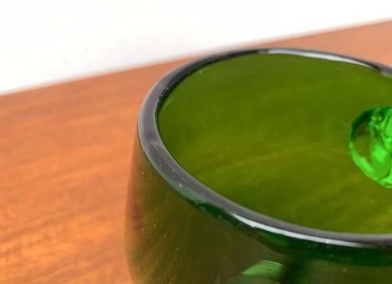 Mid-Century Green Glass Sarvituoppi Bowl with Handle by Sirkku Kumela-Lehtonen for Kumela, Finland, 1960s-UAH-1279765