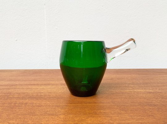 Mid-Century Green Glass Sarvituoppi Bowl with Handle by Sirkku Kumela-Lehtonen for Kumela, Finland, 1960s-UAH-1279765