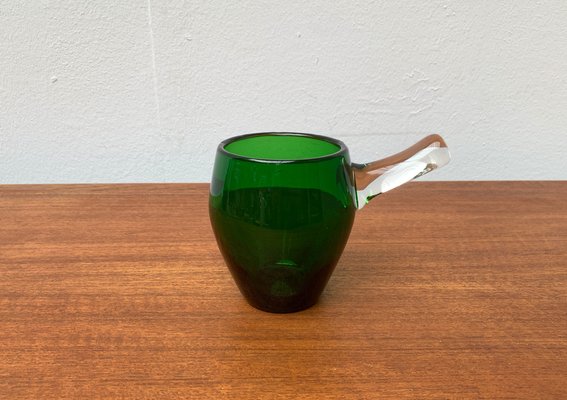 Mid-Century Green Glass Sarvituoppi Bowl with Handle by Sirkku Kumela-Lehtonen for Kumela, Finland, 1960s-UAH-1279765