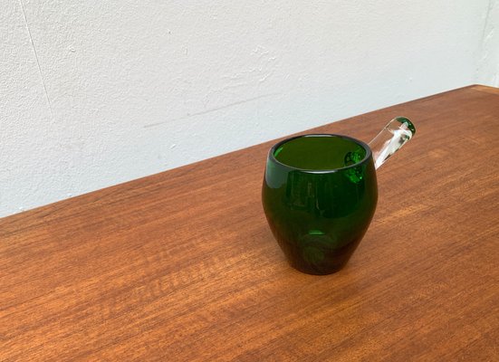 Mid-Century Green Glass Sarvituoppi Bowl with Handle by Sirkku Kumela-Lehtonen for Kumela, Finland, 1960s-UAH-1279765