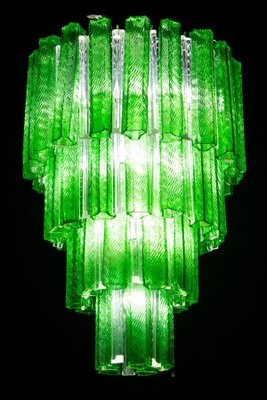 Mid-Century Green Murano Glass Tronchi 4-Tier Chandelier, 1960-MBH-1031824