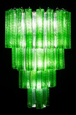 Mid-Century Green Murano Glass Tronchi 4-Tier Chandelier, 1960-MBH-1031824