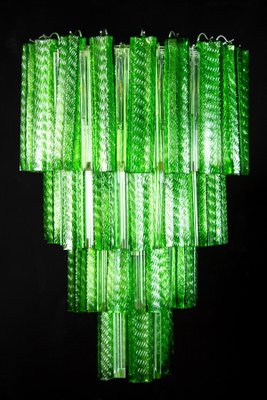 Mid-Century Green Murano Glass Tronchi 4-Tier Chandelier, 1960-MBH-1031824