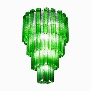 Mid-Century Green Murano Glass Tronchi 4-Tier Chandelier, 1960-MBH-1031824