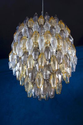 Mid-Century Grey and Amber Poliedri Chandelier, 1960s-MBH-1252442