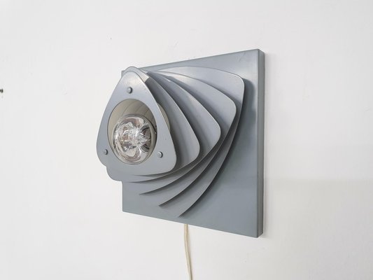 Mid-Century Grey Metal Wall Light, the Netherlands, 1960s-ZO-973434