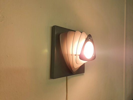 Mid-Century Grey Metal Wall Light, the Netherlands, 1960s-ZO-973434