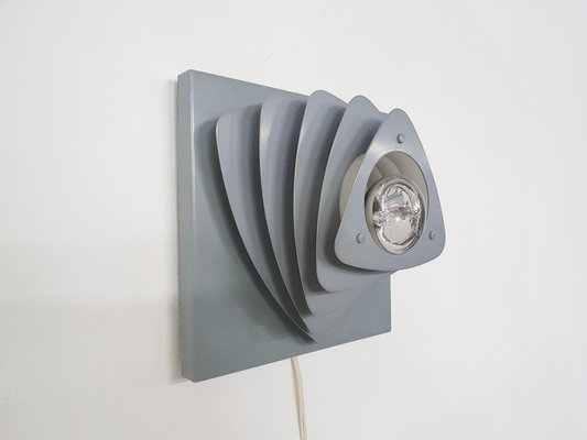 Mid-Century Grey Metal Wall Light, the Netherlands, 1960s-ZO-973434