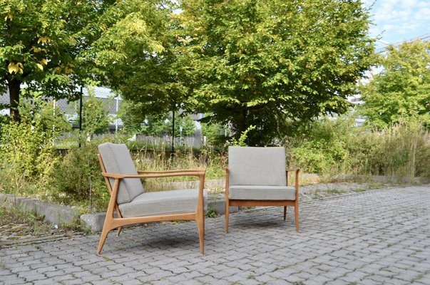 Mid-Century Grey Wool Easy Chair from Wilhelm Knoll Antimott, 1960s, Set of 2-UF-1373149