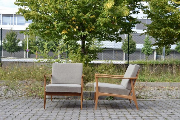 Mid-Century Grey Wool Easy Chair from Wilhelm Knoll Antimott, 1960s, Set of 2-UF-1373149