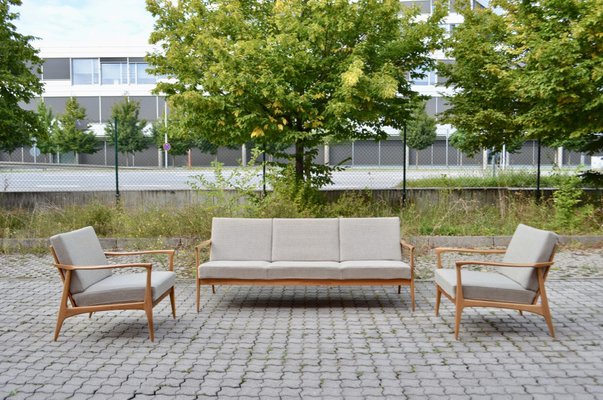 Mid-Century Grey Wool Easy Chair from Wilhelm Knoll Antimott, 1960s, Set of 2-UF-1373149