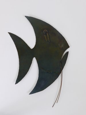 Mid-Century Hammered Copper Angel Fish Wall Plaque, Austria, 1950s-MWV-1704995