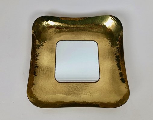 Mid-Century Hand-Hammered Brass Mirror, Austria, 1950s-BAF-1807437