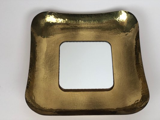 Mid-Century Hand-Hammered Brass Mirror, Austria, 1950s-BAF-1807437