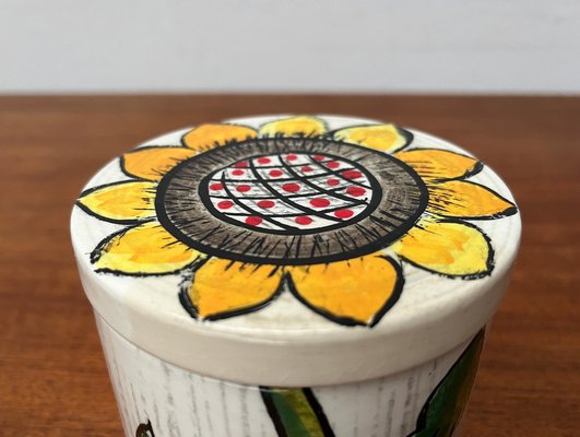 Mid-Century Hand-Painted Ceramic Sunflower Box with Lid from Gallo, 1960s-UAH-1797934