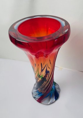 Mid-Century Handcrafted Sommerso Murano Glass Vase from Fratelli Toso, 1970s-TKI-953838