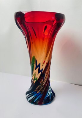 Mid-Century Handcrafted Sommerso Murano Glass Vase from Fratelli Toso, 1970s-TKI-953838