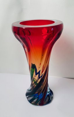 Mid-Century Handcrafted Sommerso Murano Glass Vase from Fratelli Toso, 1970s-TKI-953838