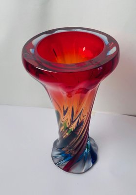 Mid-Century Handcrafted Sommerso Murano Glass Vase from Fratelli Toso, 1970s-TKI-953838