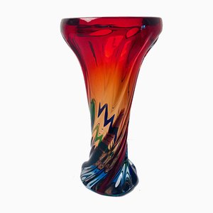 Mid-Century Handcrafted Sommerso Murano Glass Vase from Fratelli Toso, 1970s-TKI-953838