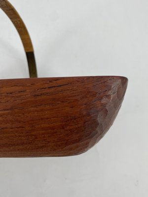 Mid-Century Handle Bowl in Carved Teak attributed to Carl Auböck, Austria, 1950s-CZ-2023629