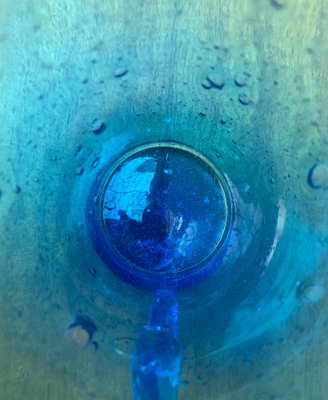 Mid-Century Handmade Blue Glass Jug, 1960s-UAH-1313010