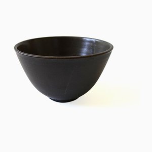 Mid-Century Handmade Brown Ceramic Bowl from Wallåkra, Sweden-JKV-1786120