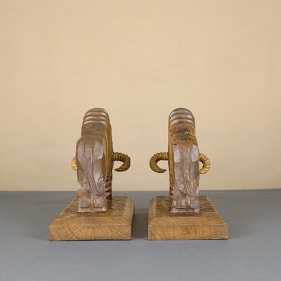 Mid-Century Handmade Bull Bookends, Set of 2-YGX-739392