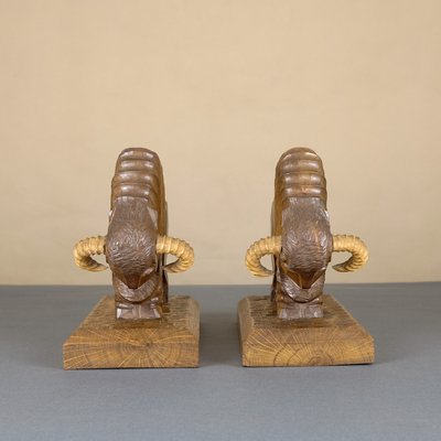 Mid-Century Handmade Bull Bookends, Set of 2-YGX-739392