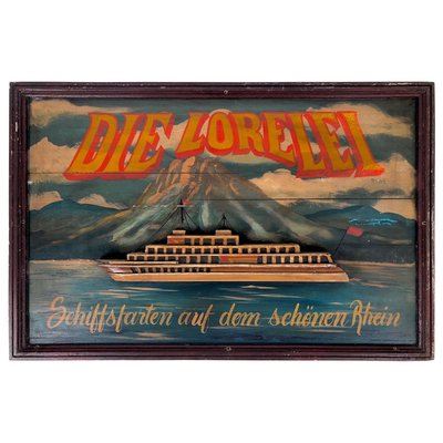 Mid-Century Handmade Three Dimensional Die Lorelei Wooden Sign, 1950s-BAF-904042