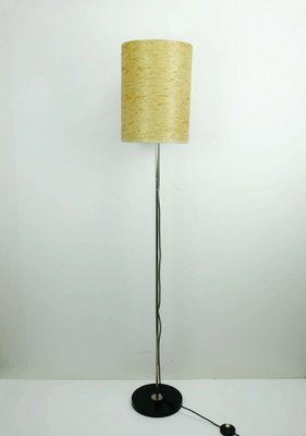 Mid-Century Height Adjustable Floor Lamp with Fiberglass Shade, Chrome Plating & Black Metal, 1960s-FH-1271006