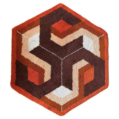 Mid-Century Hexagon Rug, Denmark, 1960s-TZ-1362421